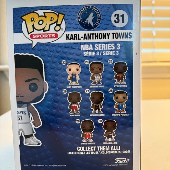 Funko POP! NBA: Karl-Anthony Towns #31 – Wolves #32 - Picture 2 of 2